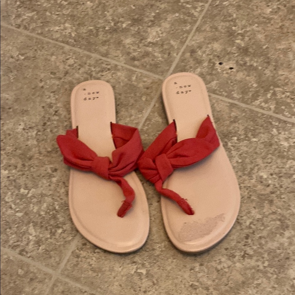 A New Day Red Bow Sandals